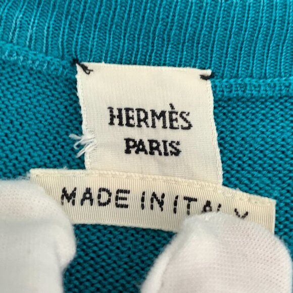 Hermès Blue Astrolabe Print Silk Sleeveless Knit Dress Size 40 Round Neck - Picture 8 of 8